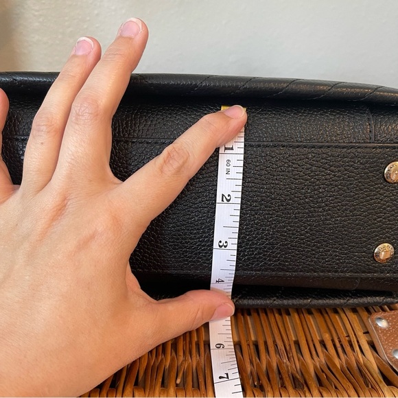 Karl Lagerfield Paris Charlotte Satchel Black Chevron Quilted Leather Crossbody - Picture 12 of 12